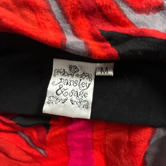 Parsley & Sage Womens Black Cowl Neck Tunic Top Medium Stretch Colorblock Casual - Picture 3 of 7